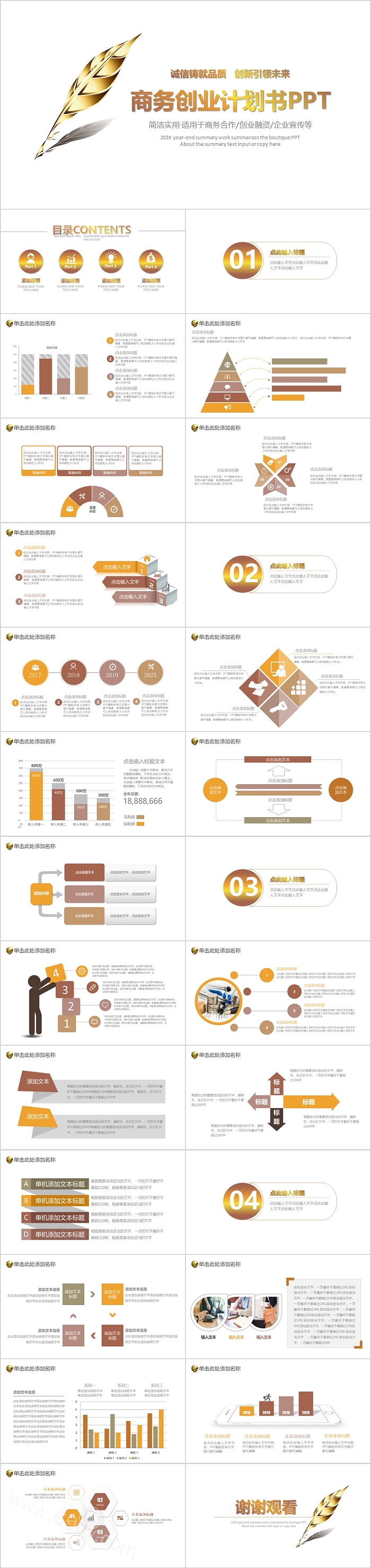 简洁简约商务创业计划书PPT