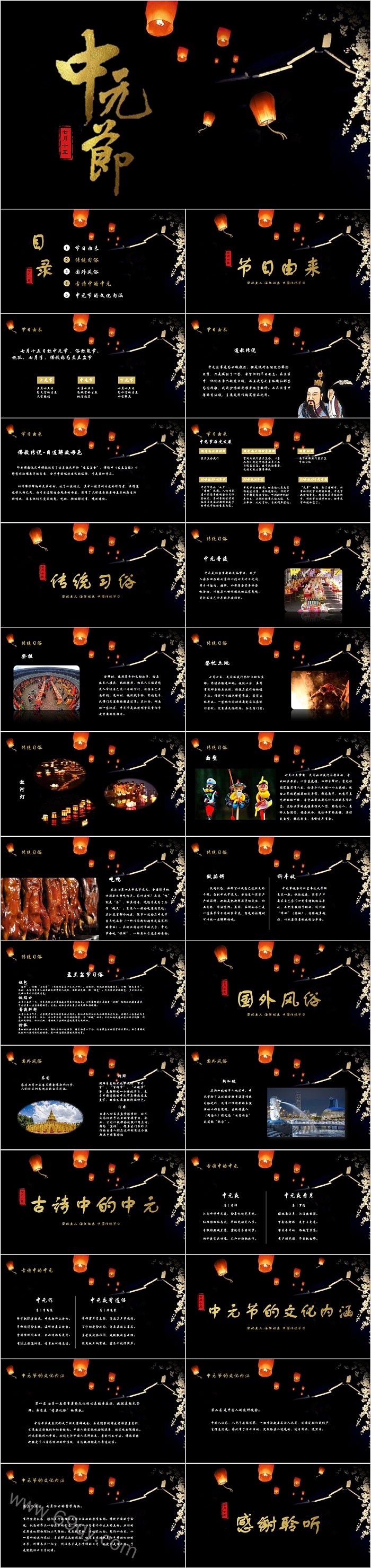 七月十五中元节节日ppt