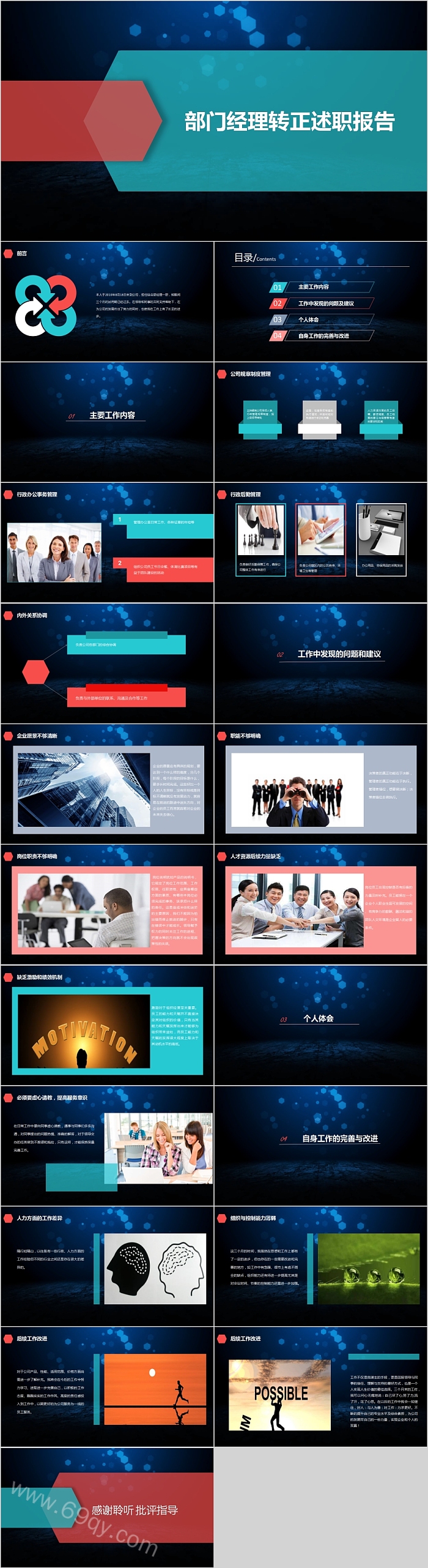 创意部门经理转正述职报告PPT