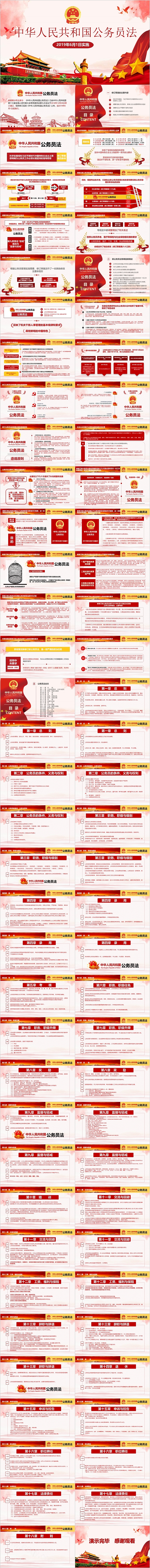 创意中华人民共和国公务员法PPT