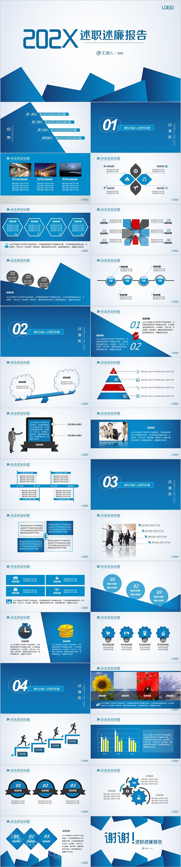 简约清新述职述廉报告PPT