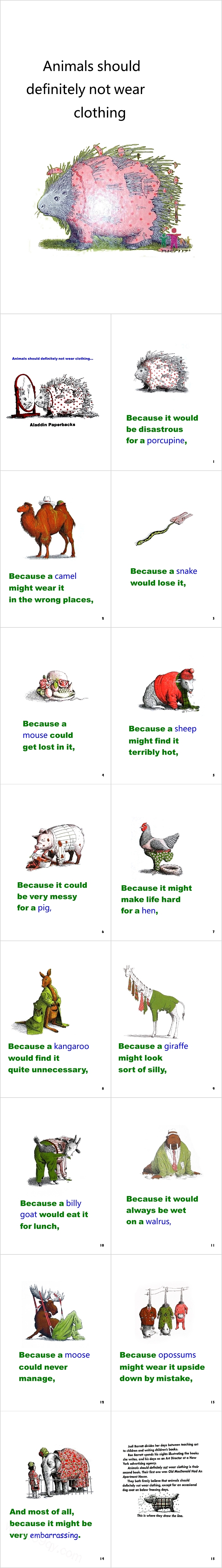 animals should definitely not wear clothing《动物绝对不应该穿衣服》 英语绘本故事ppt课件
