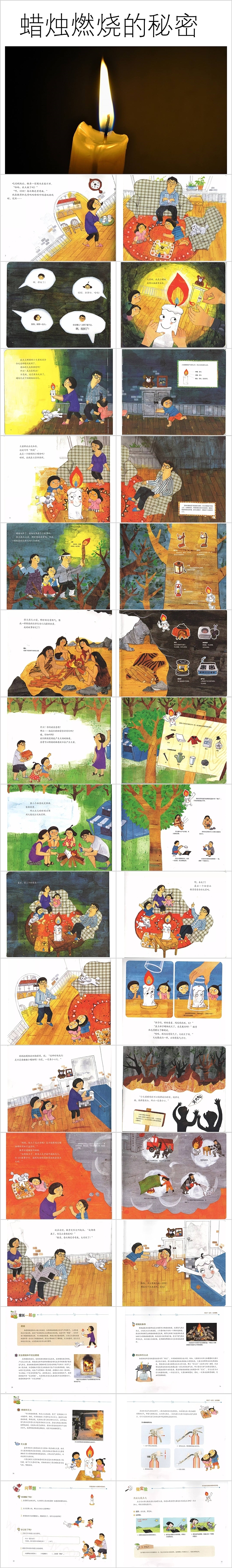 幼儿园大班科学《蜡烛燃烧的秘密》教育绘本故事PPT课件