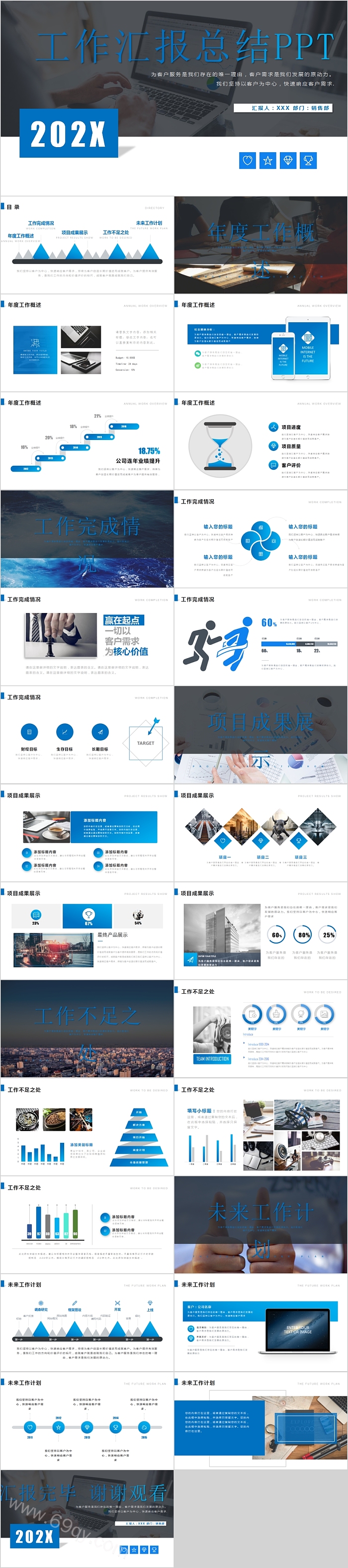 简约商务工作汇报总结PPT模板