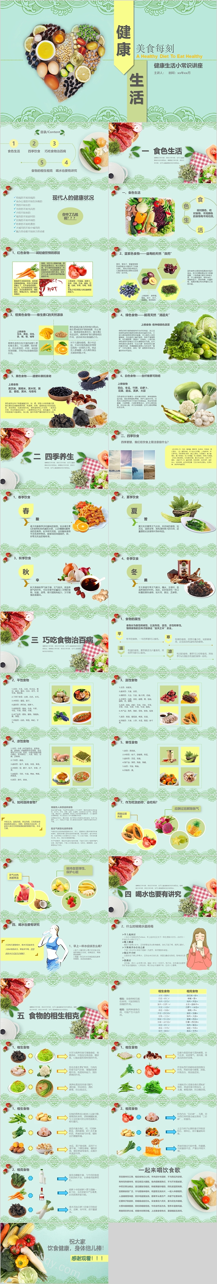 健康生活美食每刻改善饮食结构PPT