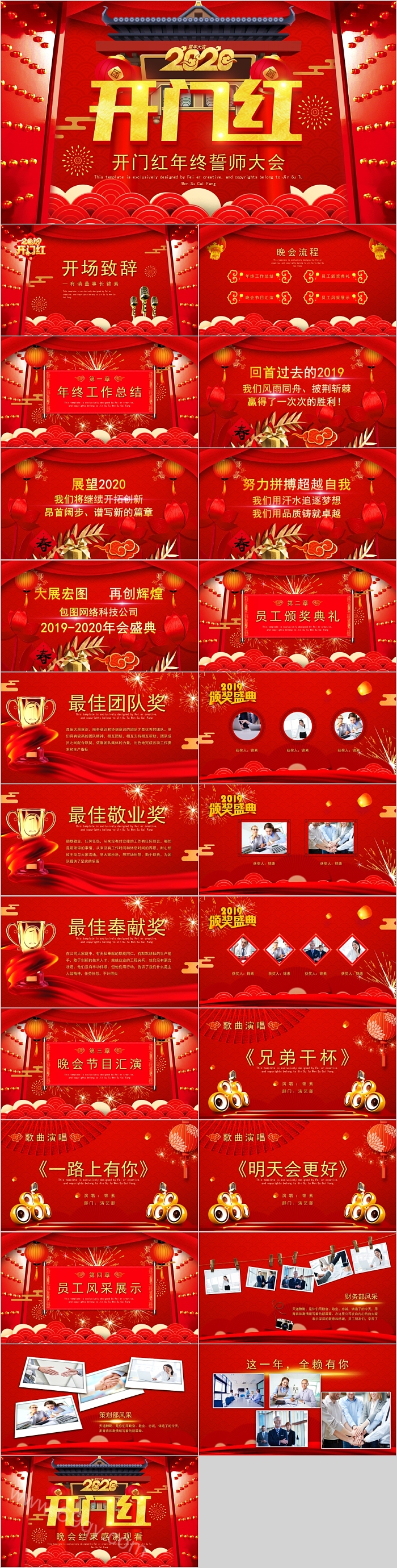 迎战2020开门红年终誓师大会PPT模板