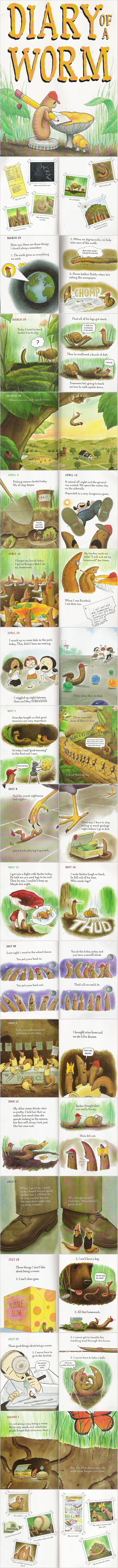 可爱卡通四年级经典《蚯蚓的日记Diary of a Worm》英文绘本故事ppt课件