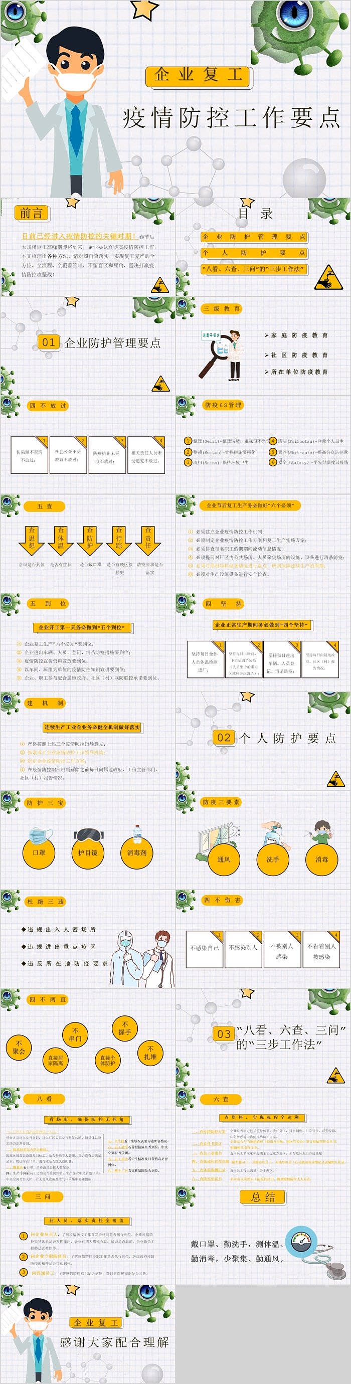 企业复工疫情防控工作要点PPT