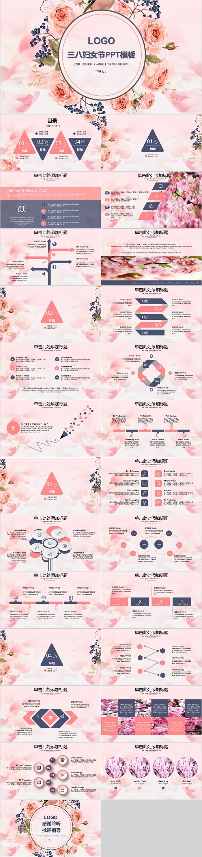 三八妇女节女生节女生节工作汇报总结计划ppt模版