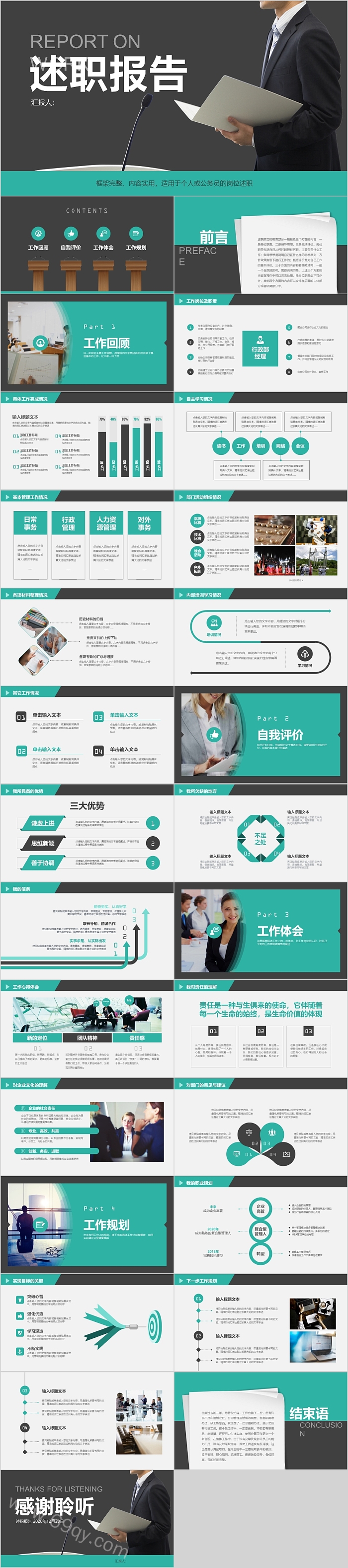 简约大气时尚创意述职报告模板