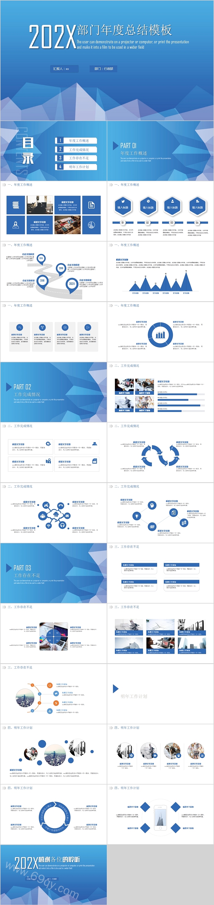 202X新年大吉工作总结汇报PPT模板